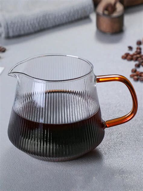 Leeseph Glass Coffee Server For Pour Over Coffee Tea Vertical Striped Microwave Safe Heatproof