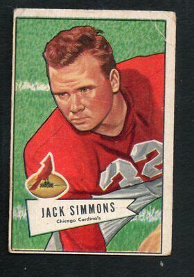 Bowman Small Football Card Jack Simmons Chicago Cardinals G