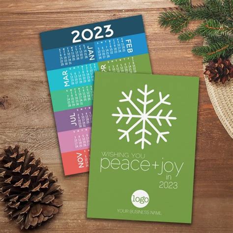 2023 Calendar Wishing Peace Joy Business Christmas Holiday Card