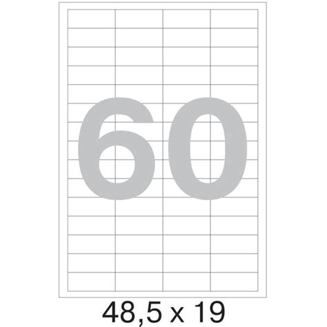 Самоклеящиеся этикетки ProMega label 48,5x19 мм, 60 шт. на листе, белые ...
