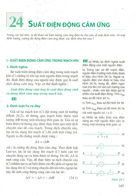 SGK Scan Bài 24 Suất điện động cảm ứng Sách Giáo Khoa Học Online