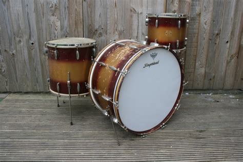 Slingerland Cloud Badge Radio King Outfit In Red Gold Duco Rustydrums