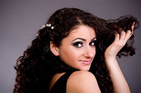 Woman With Long Ringlets Hair Royalty Free Stock Images - Image: 23667229