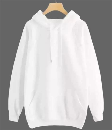 Men Plain White Fleece Hoodie, Size: XXL at Rs 210/piece in New Delhi ...