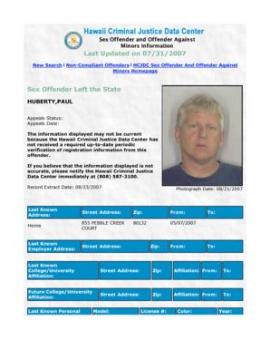 Fillable Online Hawaii CJDC Sex Offender And Offender Against Minors