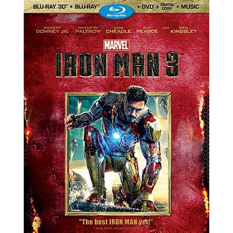 Iron Man 3 Blu Ray 3D Blu Ray DVD Digital Copy Music