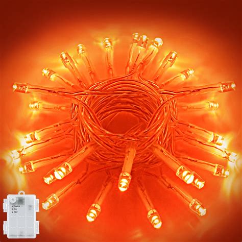 BOLWEO Orange Fairy Lights 3M 30LED Halloween Lights Waterproof With