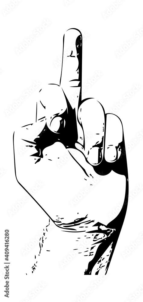 Middle Finger Hand Drawn Sign Sketched Fuck You Gesture Stock Illustration Adobe Stock