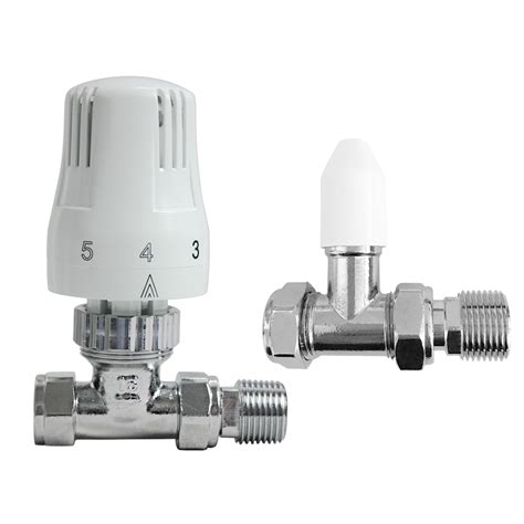 Thermostatic Manual Trv Radiator Valves X Mm Angled Straight Rad