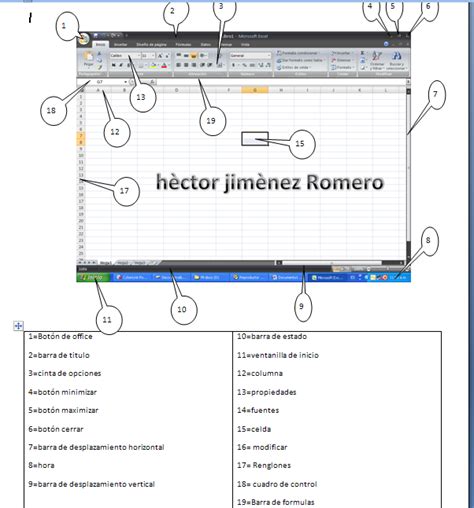 Dibujo De Excel Y Sus Partes