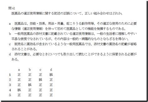 登録販売者 愛知県 過去問＋解説 令和6年度（2024年度）午後第41問‐適正使用情報