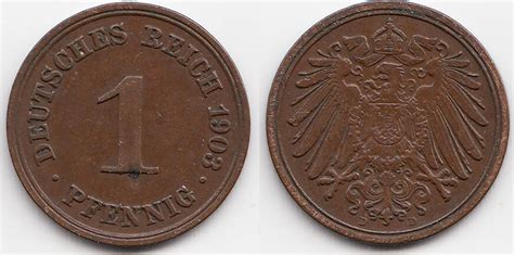 Kaiserreich 1 Pfennig 1903 D großer Adler Kupfer sehr schön