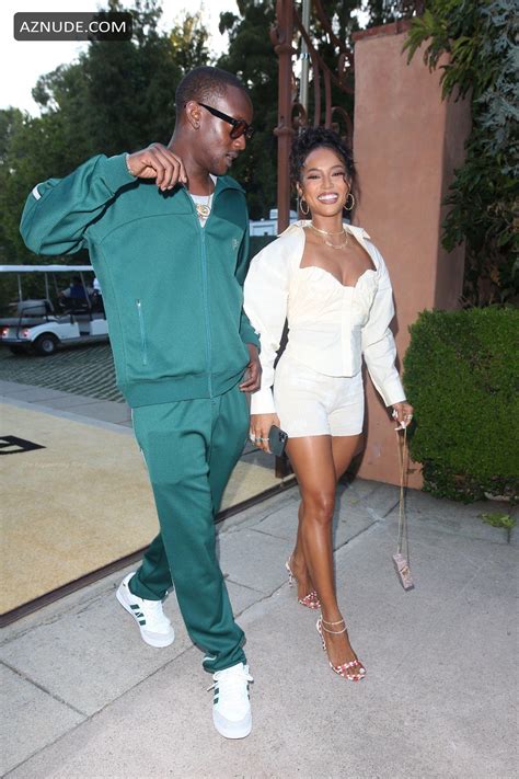 Karrueche Tran Sexy Shows Off Her Hot Legs At The Rhude Runway Show In Beverly Hills Aznude