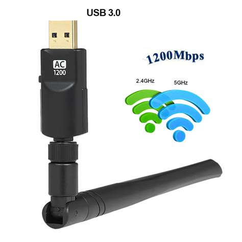 Dual Band 802 11acbgn 1200Mbps Wireless USB 3 0 Wifi Lan Dongle Adapter