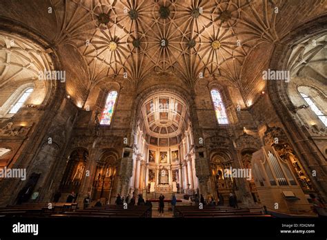 Portugal Lisbon Church Of Santa Maria Interior At Jeronimos Monastery