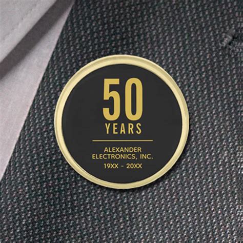 50 Years Business Anniversary Gold Finish Lapel Pin Zazzle