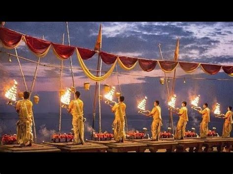 Full Ganga Aarti Varanasi Banaras Ghat Aarti Holy River Ganges