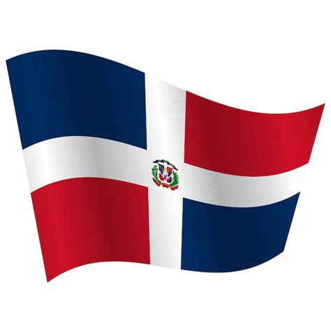 Bandera del país república dominicana sobre fondo blanco colores ...