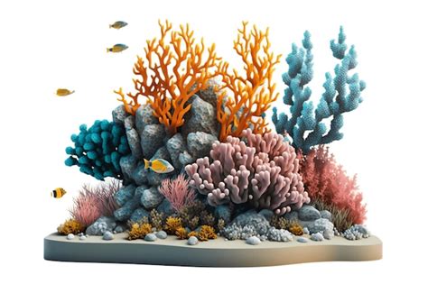 Premium AI Image | 3d rendering of Coral Reef isolated on transparent ...