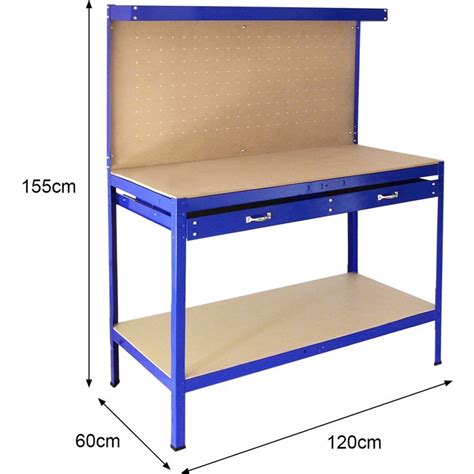 workbench  pegboard  drawer  blue