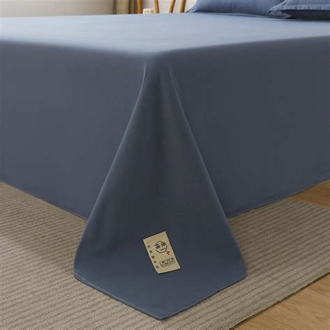 Skin Friendly Cotton Flat Bed Sheets Dust Protective Bedspread Solid