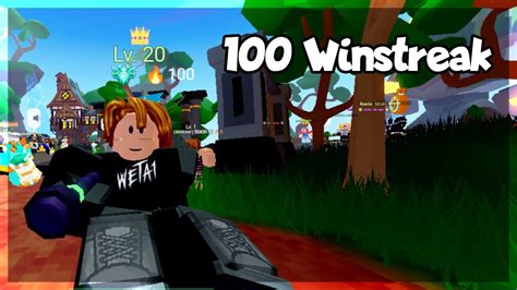 100 Winstreak Roblox Bedwars Youtube