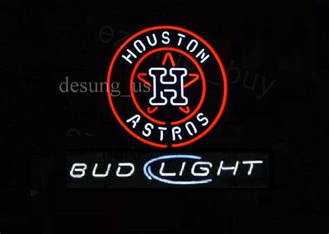 New Houston Astros Budweiser Bud Light Lamp Neon Sign 32x24 Other Collectible Lighting