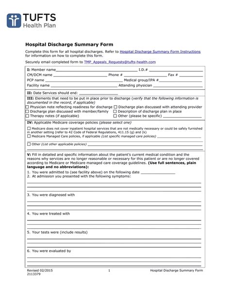 Hospital Discharge S Download Pdf Form Formspal