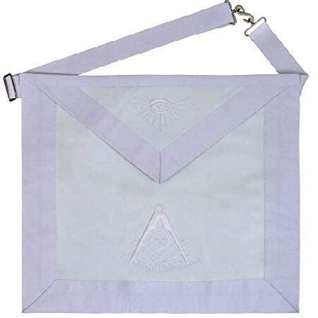 Masonichub Past Master Mason White Apron Hand Embroidered With Square