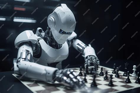 Premium Ai Image Artificial Intelligence Robot Playing Chess Using Ai