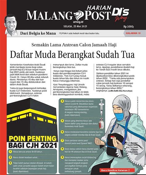 Malang Post HARIAN DI S WAY MALANG POST 25 MEI 2021