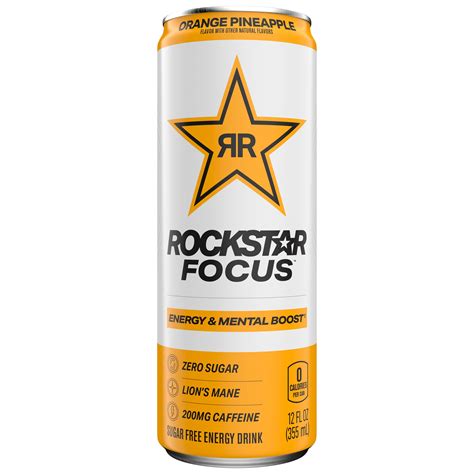 (2 pack) Rockstar Focus Sugar Free Orange Pineapple Energy Drink with