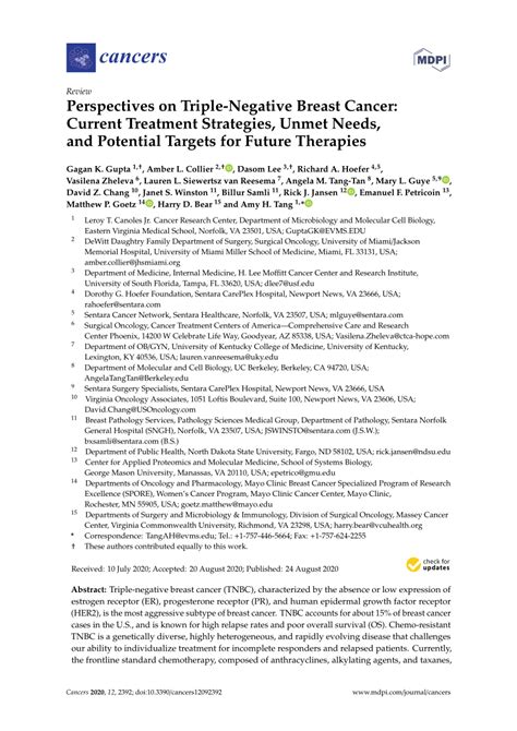 PDF Perspectives On Triple Negative Breast Cancer Current Treatment