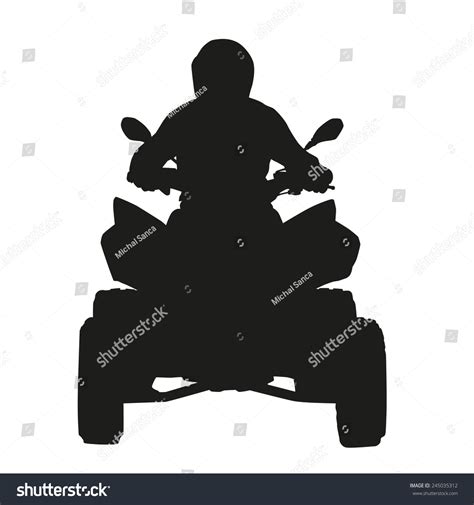 Atv Rider Vector Silhouette Stock Vector Royalty Free 245035312