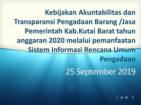 Pdf Kebijakan Akuntabilitas Dan Transparansi Pengadaan Barang