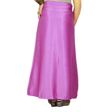 Indian Satin Silk Petticoat Bollywood Solid Inskirt Lining For Sari