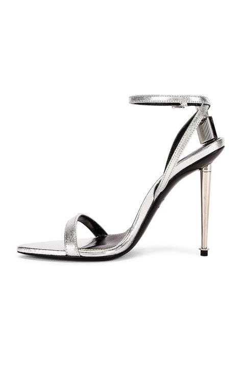 TOM FORD Padlock Pointy Naked Sandal In Silver FWRD