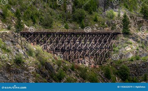 Wooden Trestle Bridge Of The Abandoned Kettle Valley Railway In Myra