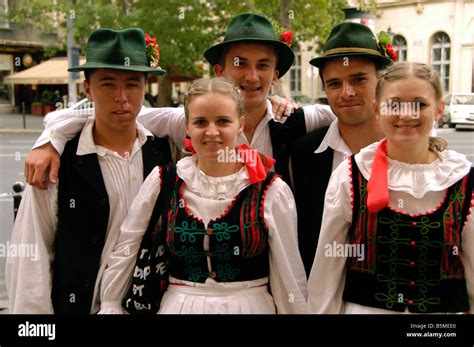 Hungary Budapest Pest A Group Of Young People In Traditional Dress