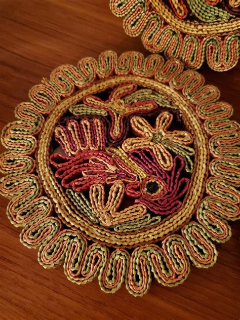 Vintage Wicker Raffia Straw Hot Pot Trivets Boho Wall Etsy