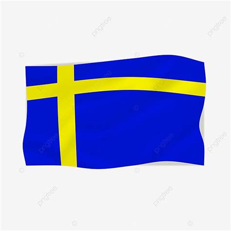 the flag of sweden waving in the wind on a white background png and psd