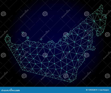 Struttura Poligonale Mesh Vector Map Del Cavo Degli Emirati Arabi Uniti