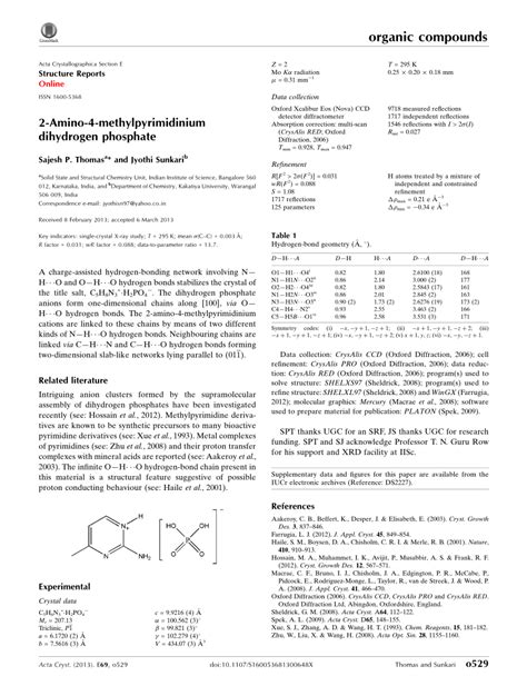 Pdf Amino Methylpyrimidinium Dihydrogen Phosphate