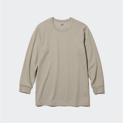 HEATTECH Extra Warm Cotton Waffle Crew Neck Long Sleeved Thermal Top ...