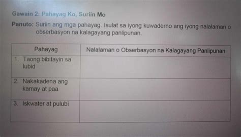 Gawain 2 Pahayag Ko Suriin Mo Panuto Suriin Ang Mga Pahayag Isulat