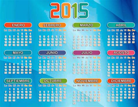 Calendario 2015 Para España Calendarios 2023 Editables En Photoshop