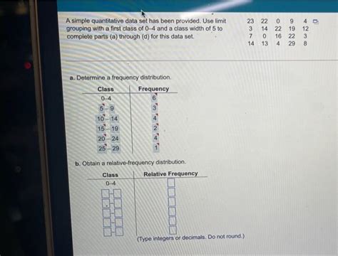 Solved A Simple Quantitative Data Set Has Been Provided Chegg