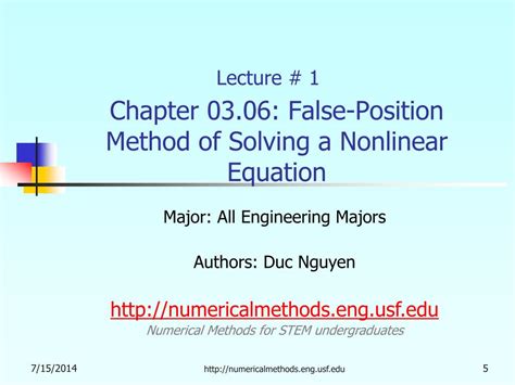 Ppt Numerical Methods Part False Position Method Of Solving A