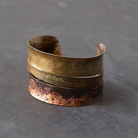 Oxidized Brass Layers Cuff | Terrain