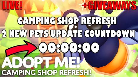 Live Adopt Me Countdown Ofcamping Shop Refresh Update Two New Pets